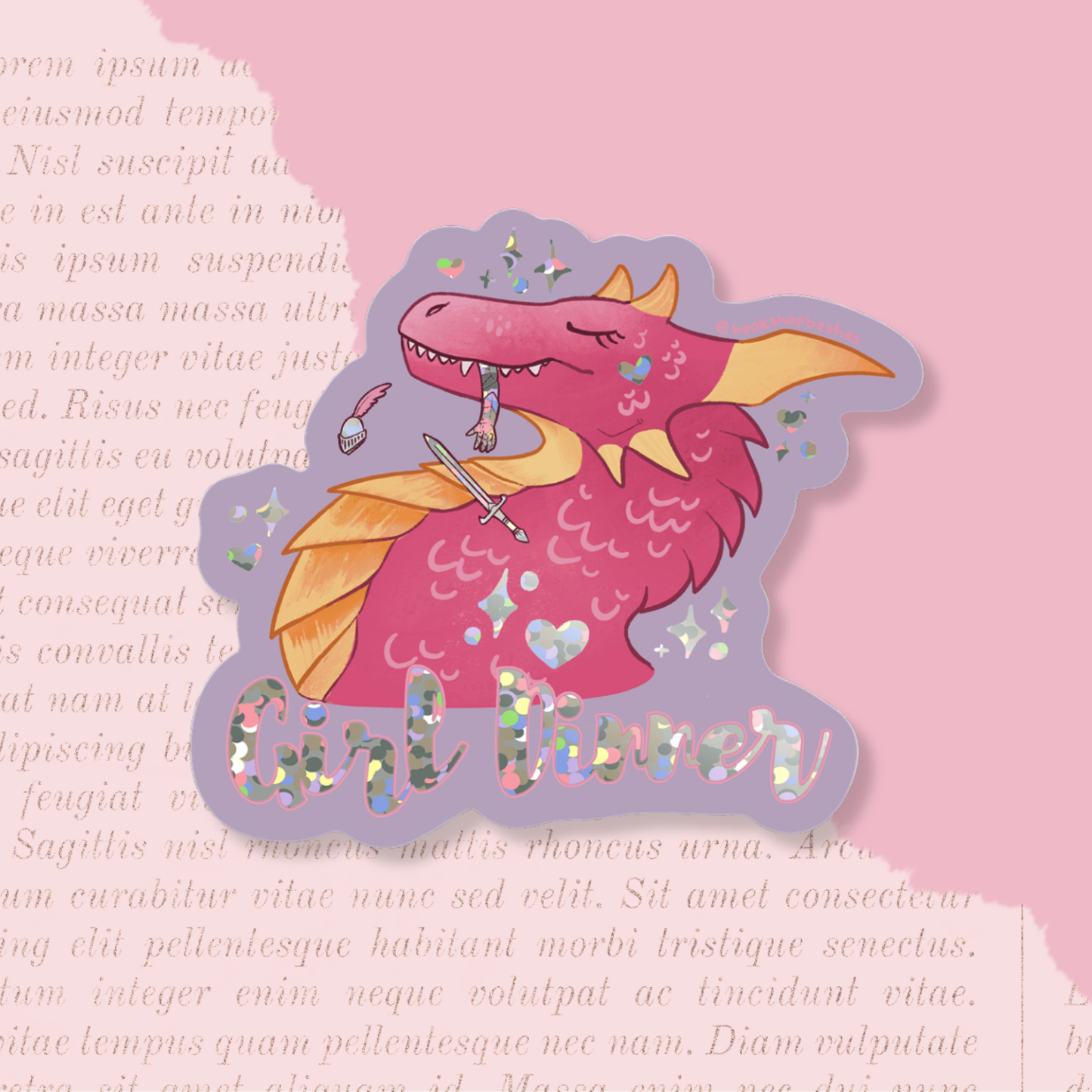 Girl Dinner Vinyl Sticker - Holographic!