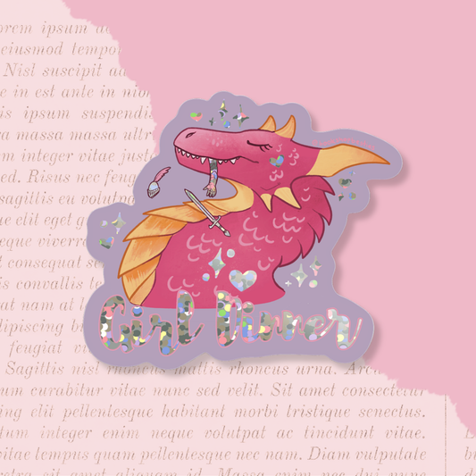Girl Dinner Vinyl Sticker - Holographic!