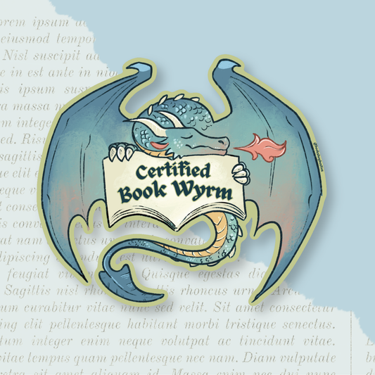 Certified Book Wyrm Vinyl Sticker