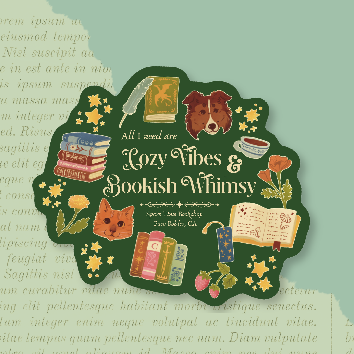 Books and Bookish Whimsy Vinyl Sticker
